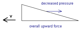Schematic illustration of wing profile yielding lift